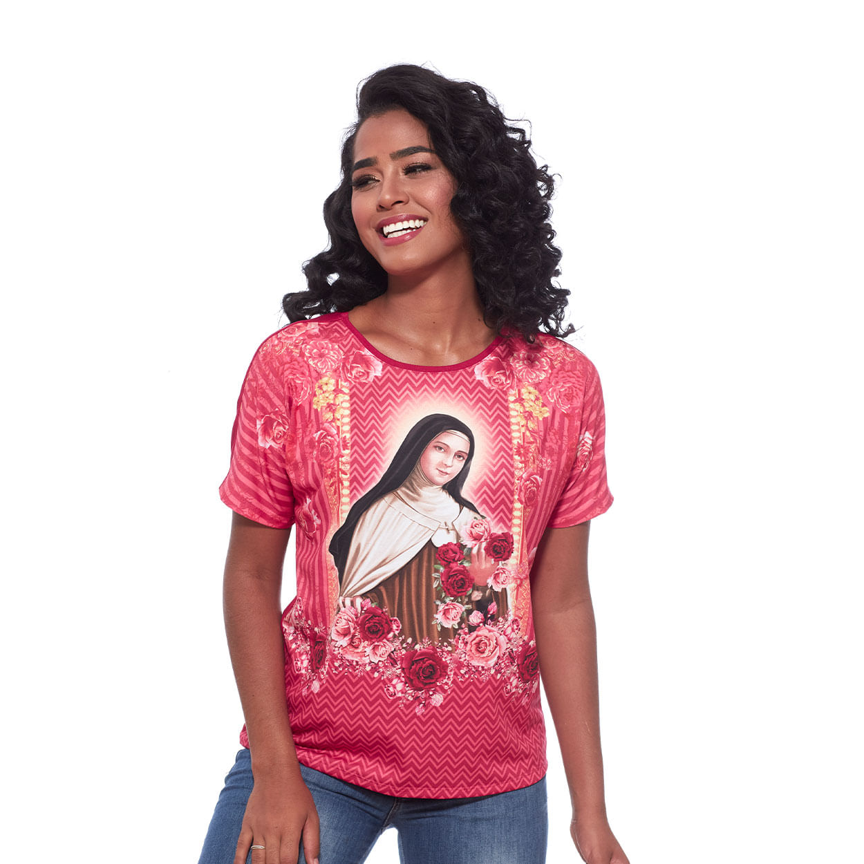 comprar blusa rosa santa