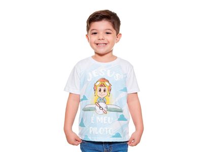 Camiseta infantil Jesus é meu piloto AK9618