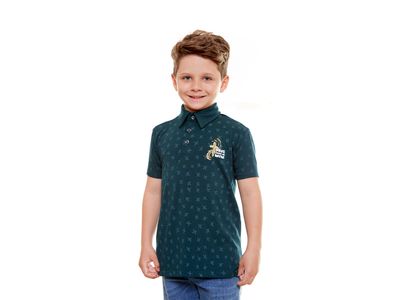 Camiseta Gola Polo infantil Deus cuida de mim GMP9686