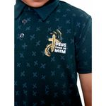 camiseta-gola-polo-infantil-deus-cuida-de-mim-verde-detalhe