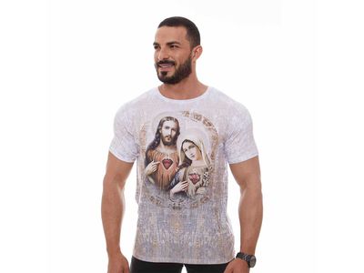 Camiseta Imaculado Coração de Maria e Sagrado Coração de Jesus DV11375