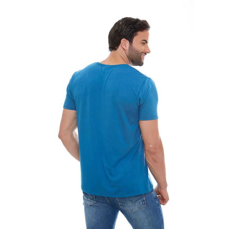 Camiseta-Santas-Chagas-azul-costas