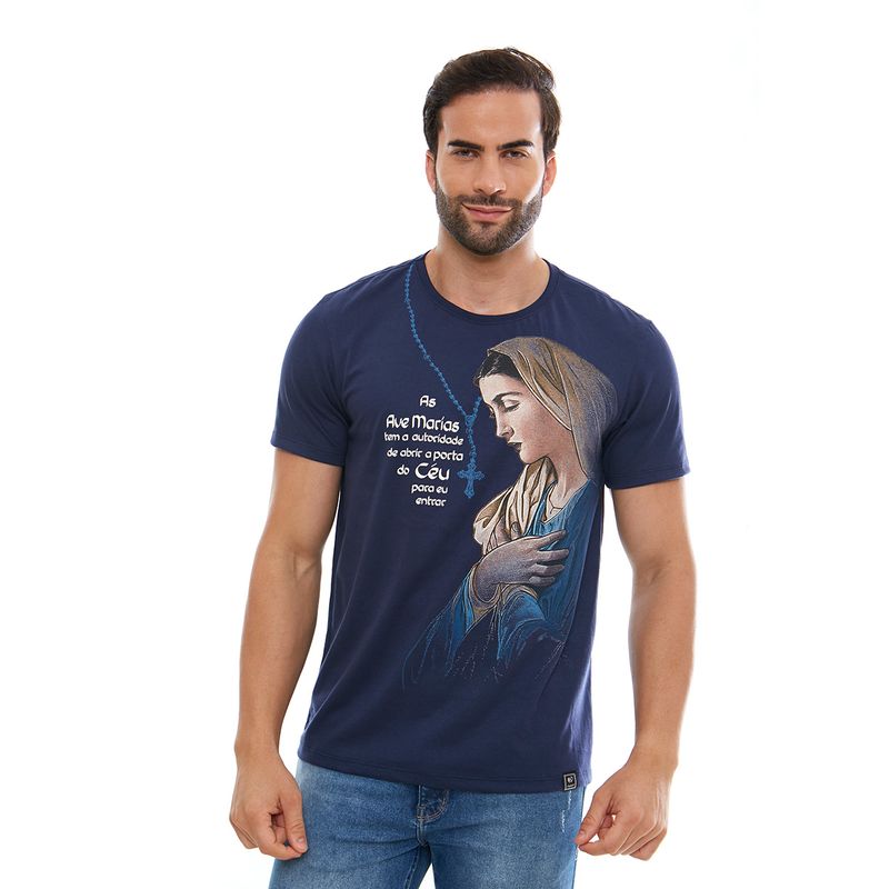 Camiseta-Virgem-Imaculada--azul-frente
