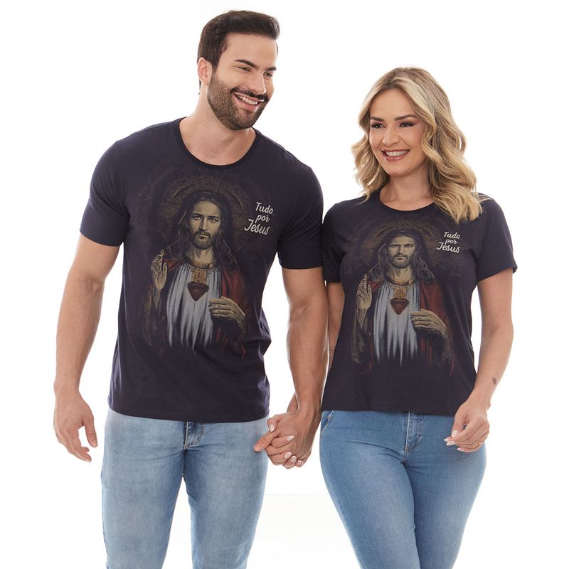 Camiseta-Sagrado-Coracao-de-Jesus-e-Imaculado-Coracao-de-Maria-casal