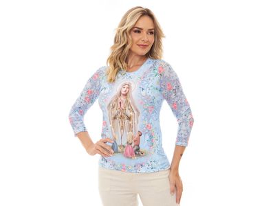 Blusa com estampa de Nossa Senhora de Fátima FS12774